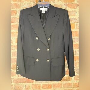 Rena Rowan Black Blazer with Silver Eagle Buttons Size 4